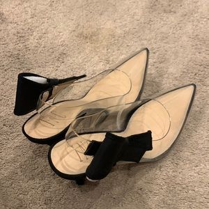 INC black and clear heels